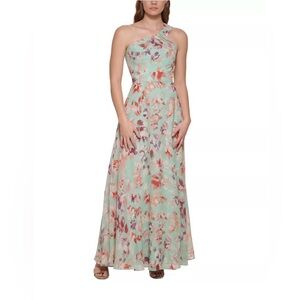 Eliza J Women's One-Shoulder Floral Gown
Size:14 Color:Mint NWT